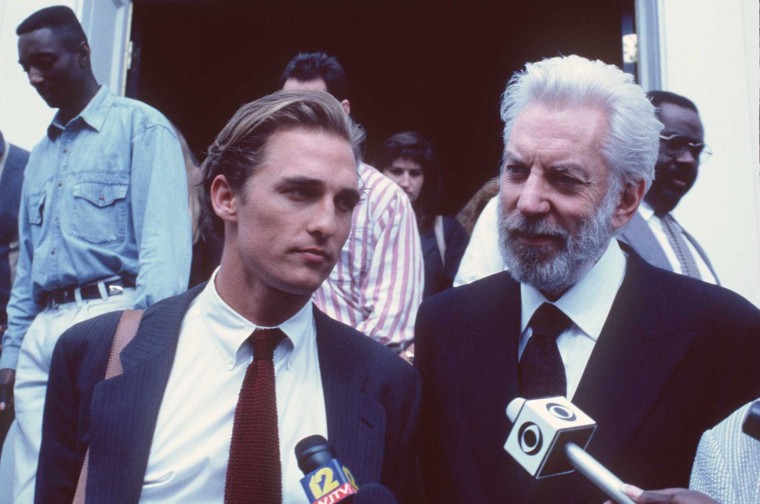 Image: 07/29/96 Star Donald Sutherland and Matthew McConaughey stars in the new drama \"A time to Kill\"